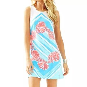 Lilly Pulitzer Size Small Blue and Coral shell dress